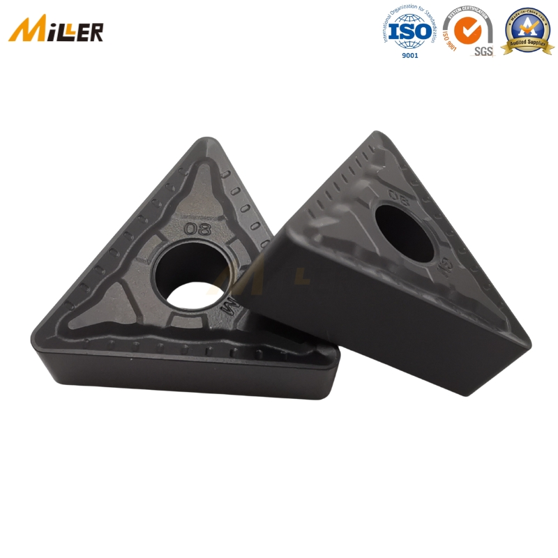 Insertos de Torneamento Triangulares Negativos de Carboneto de Tungstênio 60&deg; para Acabamento de Materiais em Aço Inoxidável e Ligas de Alta Temperatura Previne Desgaste Tnmg160408