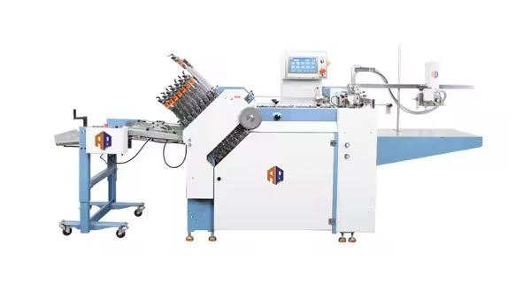 Fabricante de Máquina de Dobragem de Papel para Folhetos Farmacêuticos com Inserção de Pacote de Alta Velocidade e Transmissão por Correia