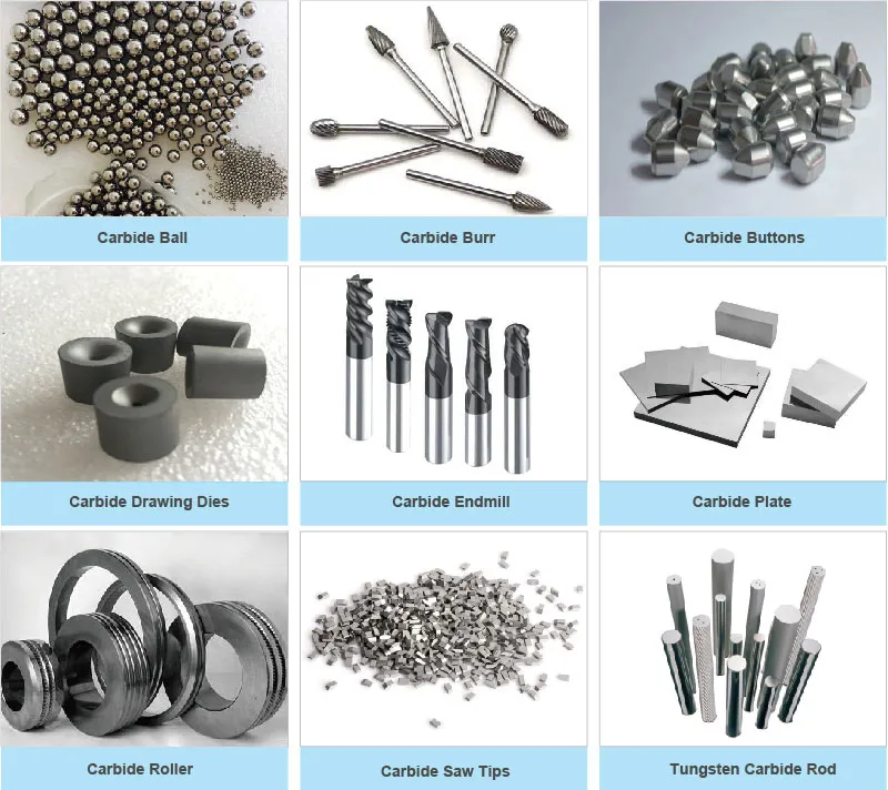 Outros produtos populares de carboneto cementado