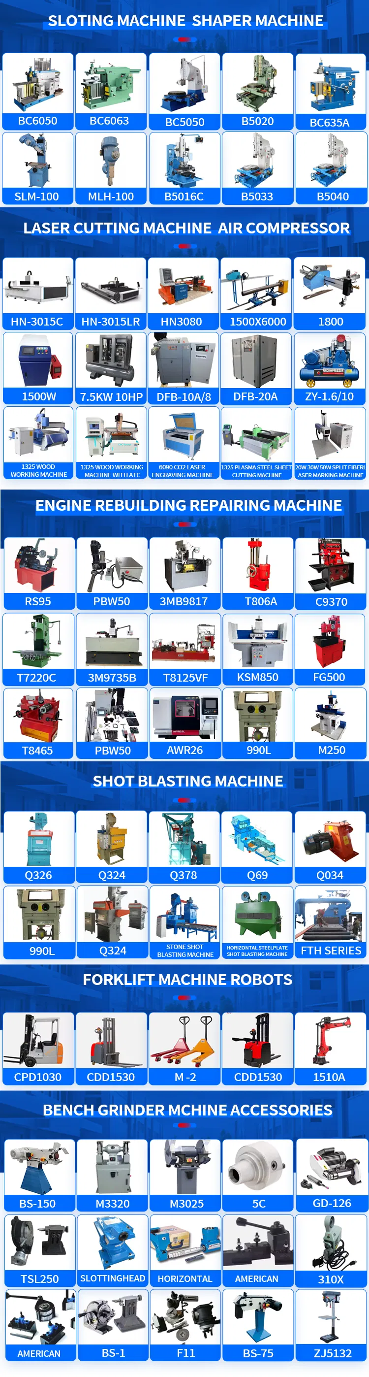 Catálogo complementar de equipamentos industriais