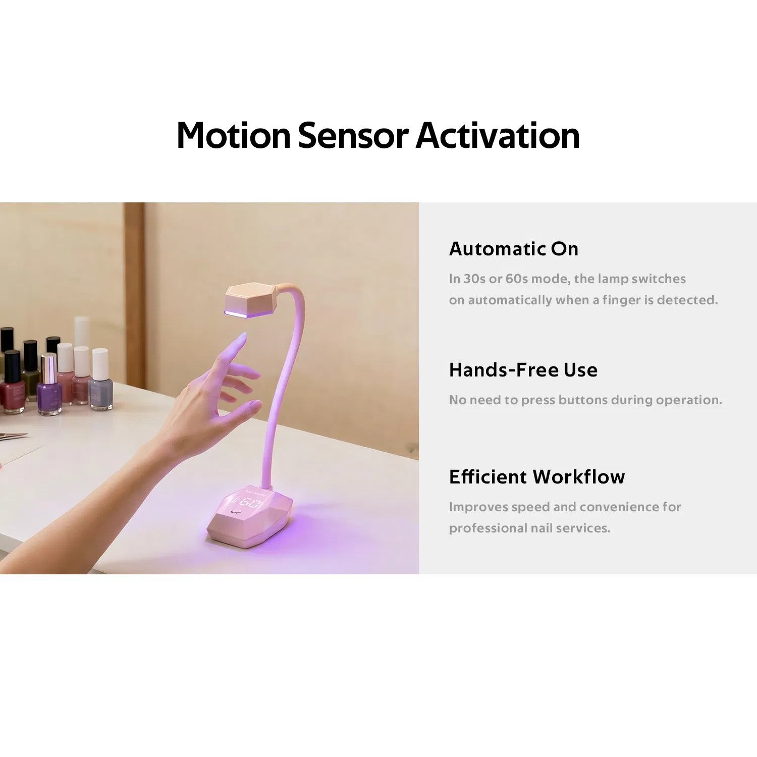 New Arrival Customize Nail Dryer Rechargeable LED Table Nail Light 18W Auto Sensor Fast Curing Goosenecks UV Nail Lamp