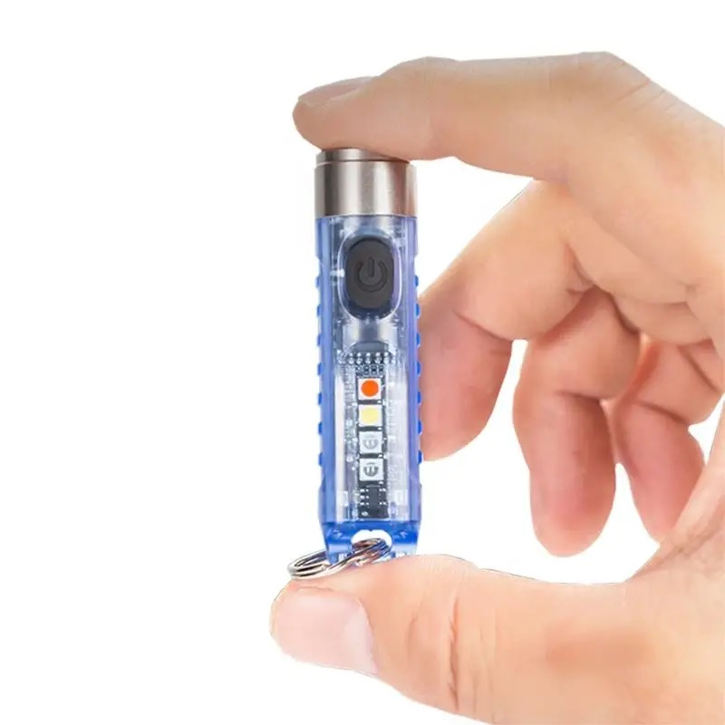 Keychain Flashlight Luminous UV Blacklight USB-C Rechargeable LED Mini Magnetic Flashlights Portable Work Light Waterproof