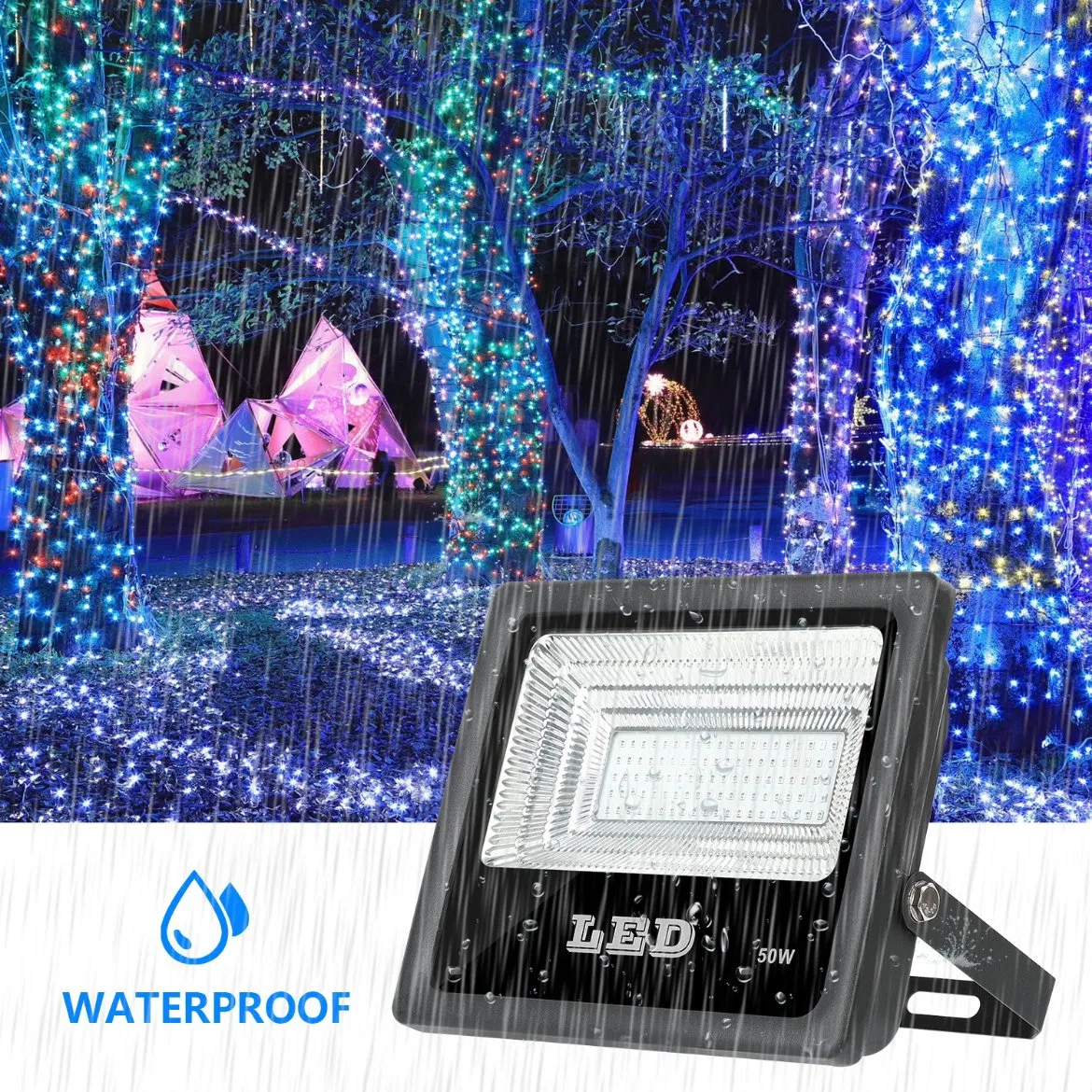 50W Ultra Violet LED Flood Light Blacklights for DJ Disco Night Clubs UV Light Glow Bar Blacklight Dance Party