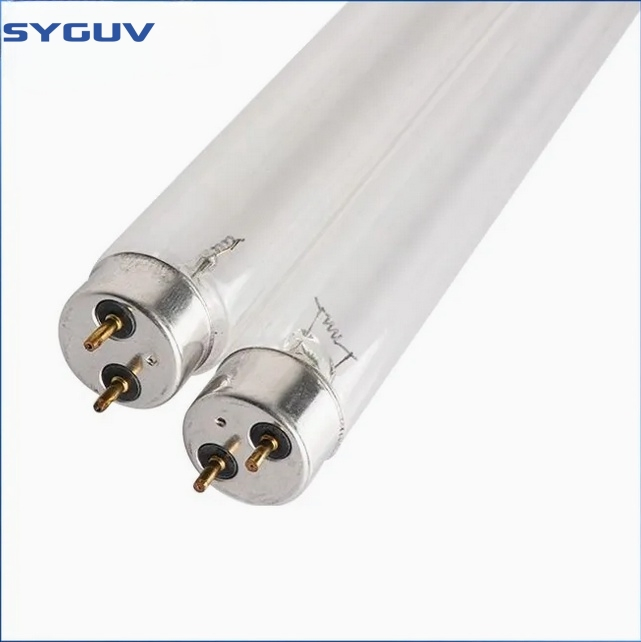 Industrial UV Sterilization Lamp with High-Output T8 10W 15W 20W 100W UVC Bulbs for Wastewater Treatment Plants, Equipped with Quartz Sleeve