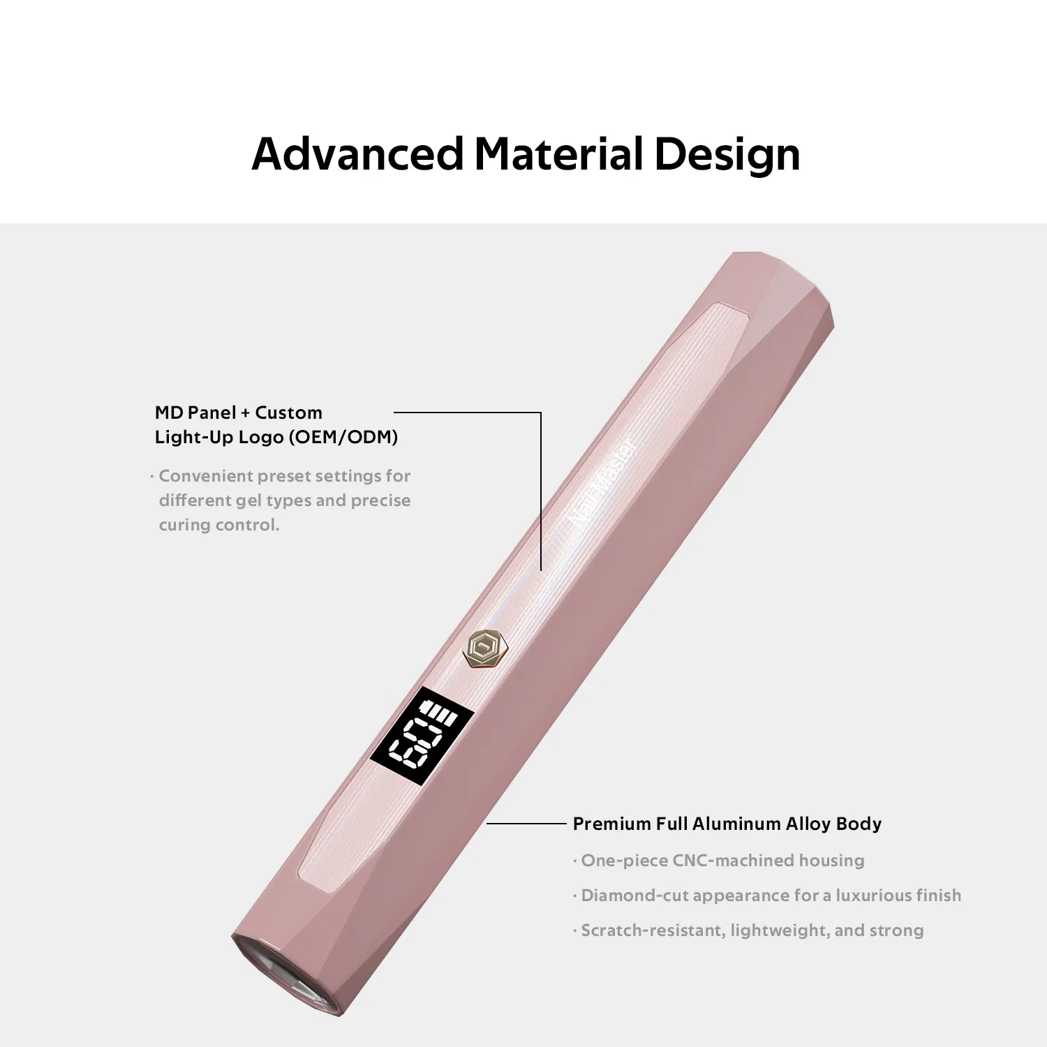 OEM / ODM 2 Timers Rechargeable Mini Nail Gel Light Curing Handheld Cordless UV Nail Lamp with LCD Display