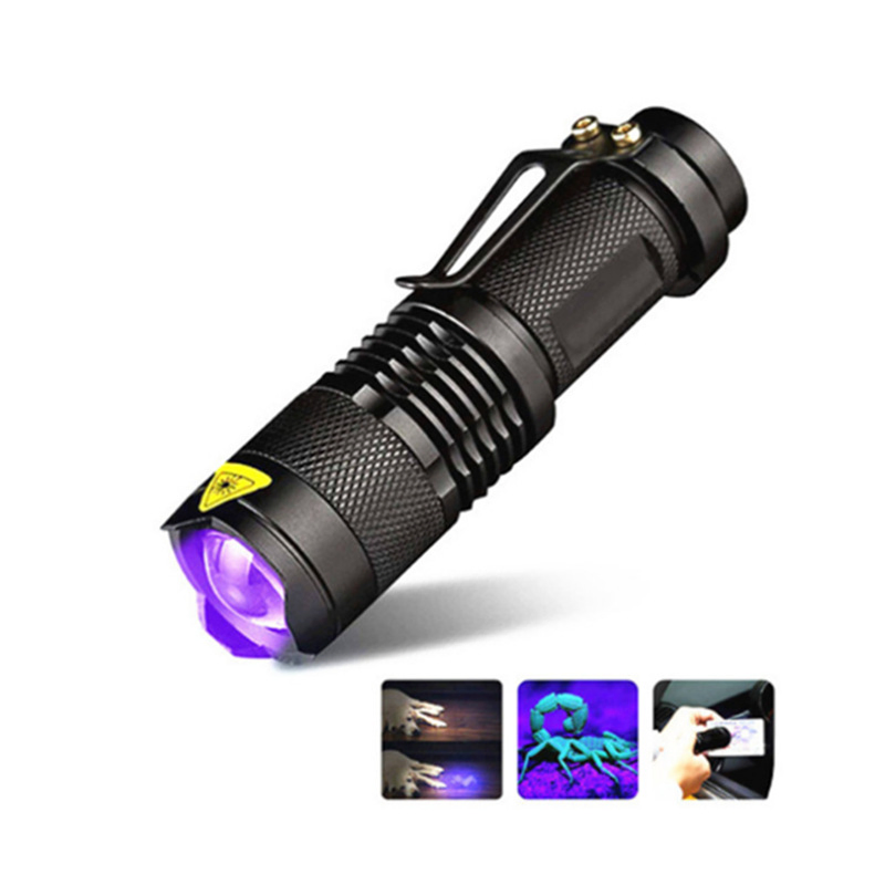 Rechargeable LED UV Purple Mini LED Flashlight LED UV Light 365nm 395nm Blacklight Ultraviolet Flashlight
