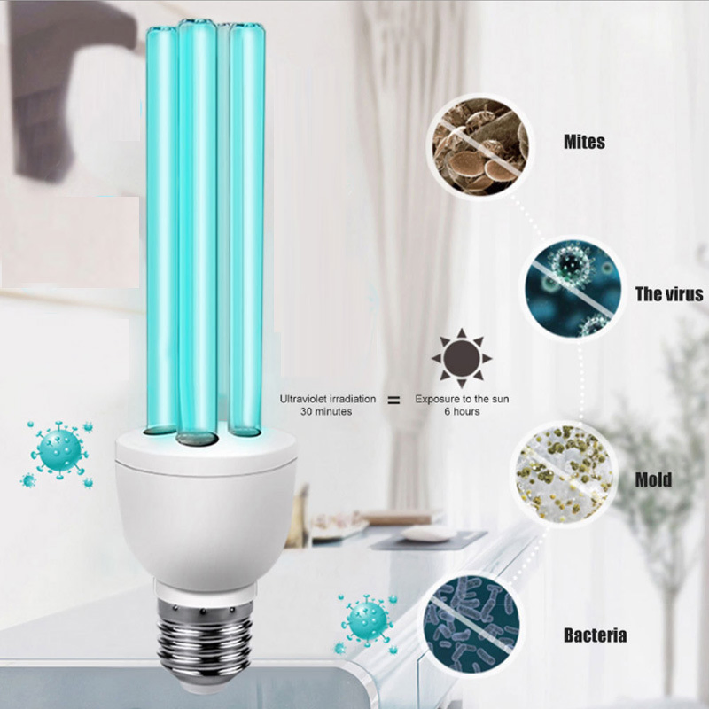 UVC Sanitizer Light Bulb Ozone Free, Germicidal UV Lamp 25 Watt 254nm Weavelength UV-C Disinfection Lamp for Base E26