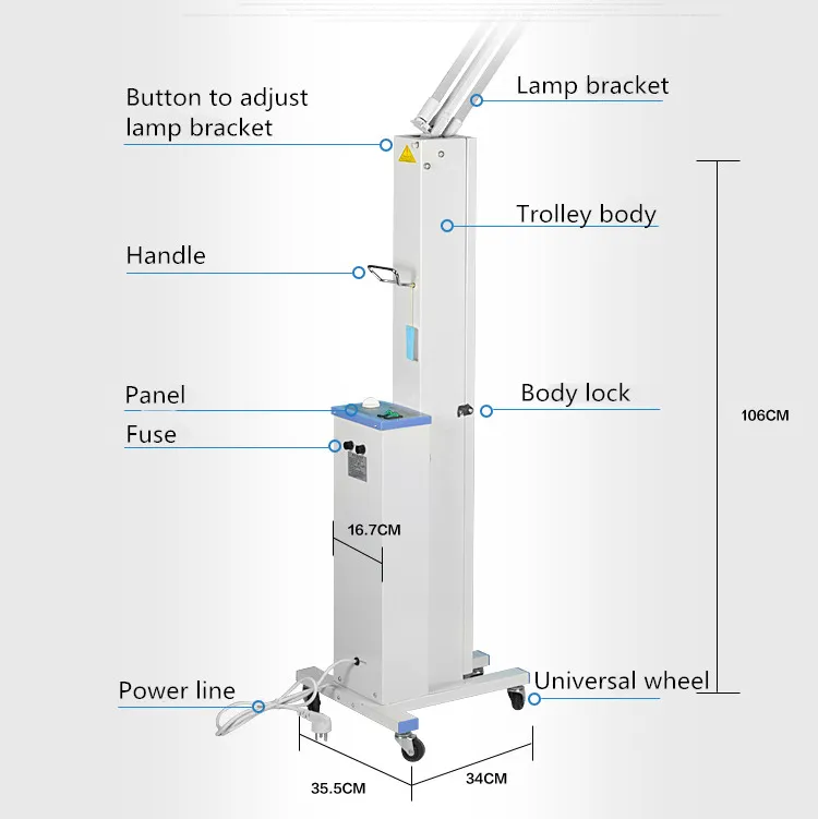 UV Disinfection Lamp Trolley View 3