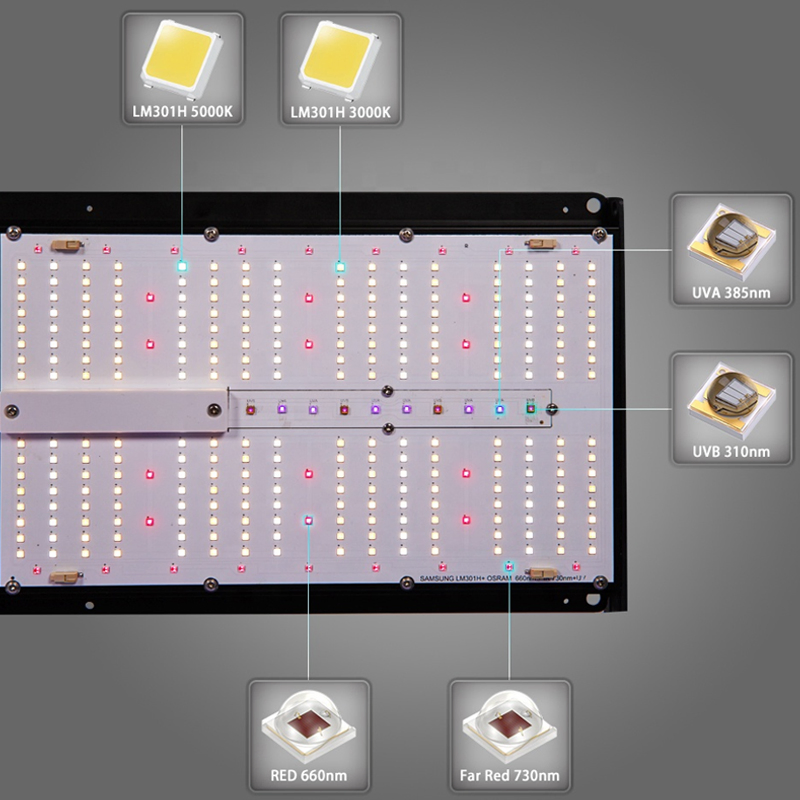 Plant Indoor LED Plant Small Qb+ UVB/UV 400 Watt Full Spectrum LED 6500K LED Grow Light 2 Foot Aquarium with Seoul LEDs (EMC)