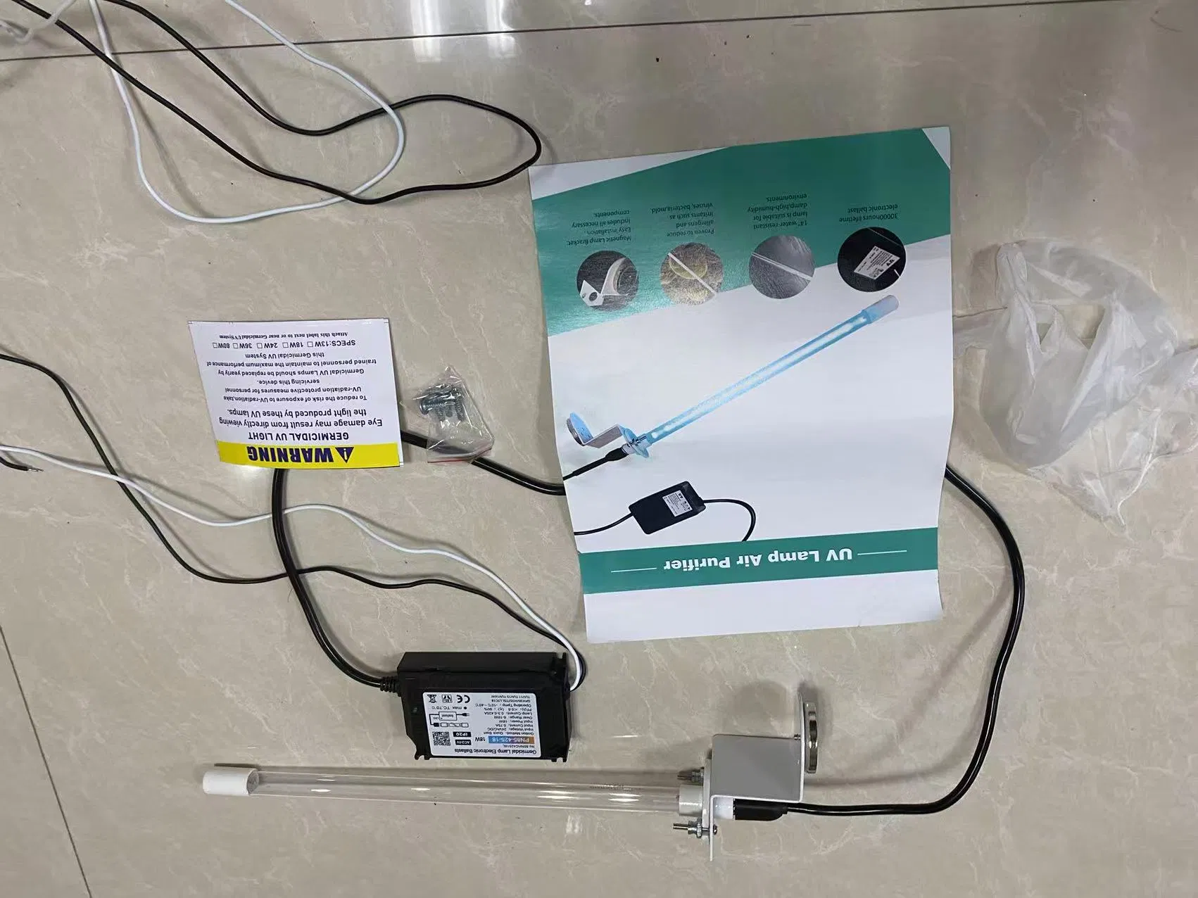 UV Cleanser Germicidal Lamps in Duct HAVC Purifier UV Air Purification 24V with Z Mount with Magnet 18W