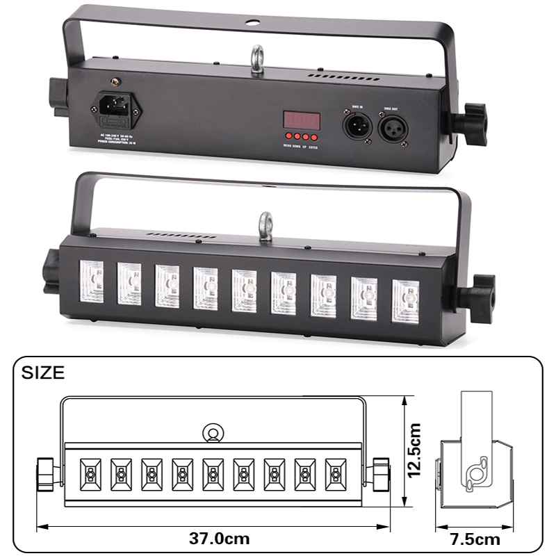 9X3w UV Black Light UV Bar PAR Can Light for DJ Disco Blacklight Party Wedding Stage Light