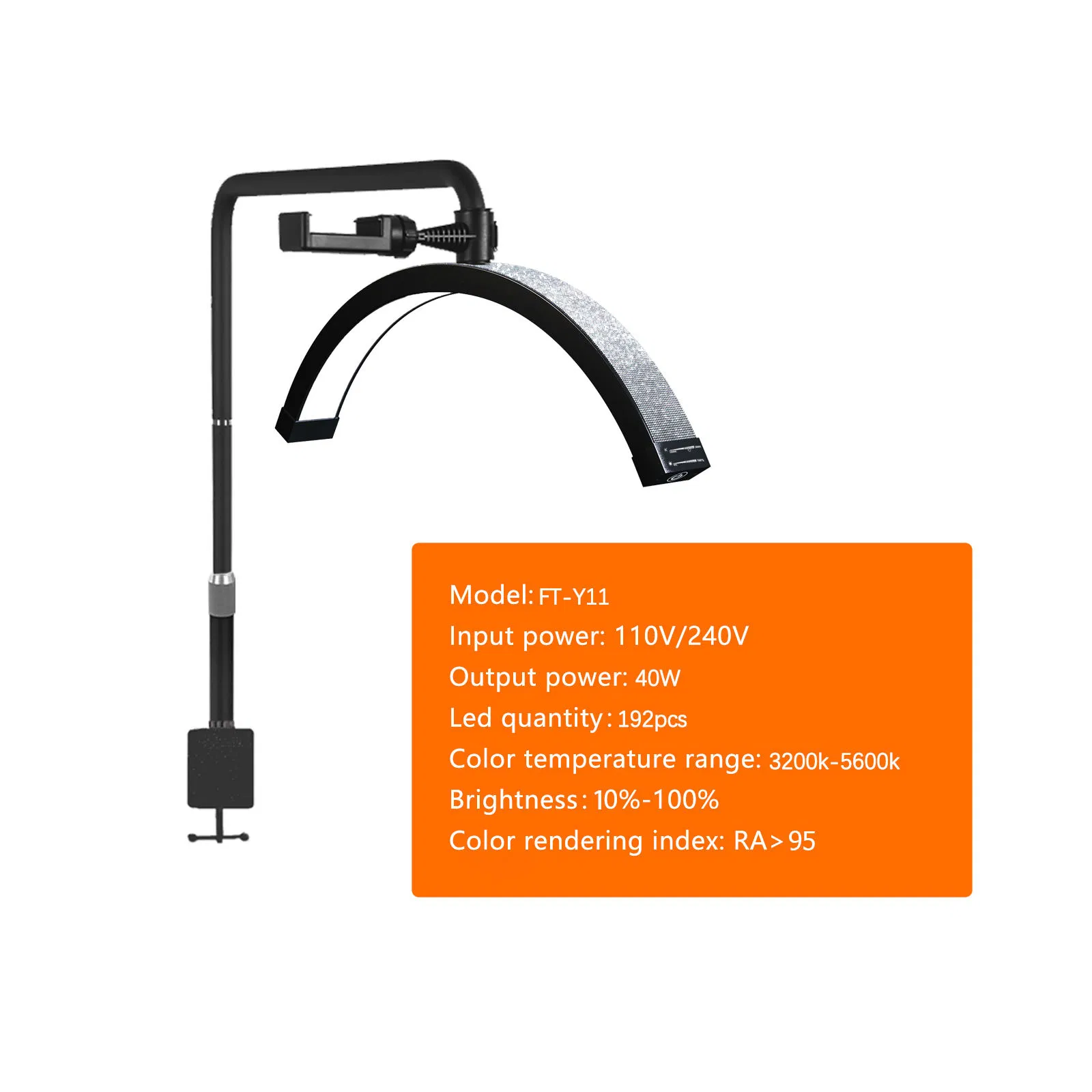 25 Inch Half Moon Table Lamp UV LED Nail Lamp for Nail