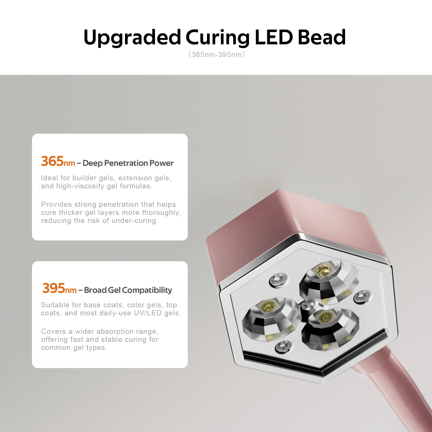 Pink Gooseneck Nail Lamp UV LED Gel Curing Light Adjustable Flexible Arm Nail Dryer