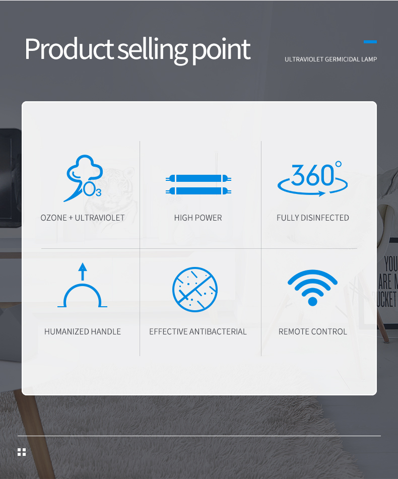 75W/100W Hospital Grade UV-C Light for Air &amp; Surface Sterilization in Clinics