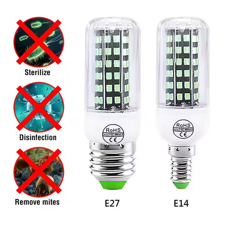 HoneyFly LED UVC Ultraviolet Lamp UV E27/E14 10W Disinfection Ozone Sterilization Mites