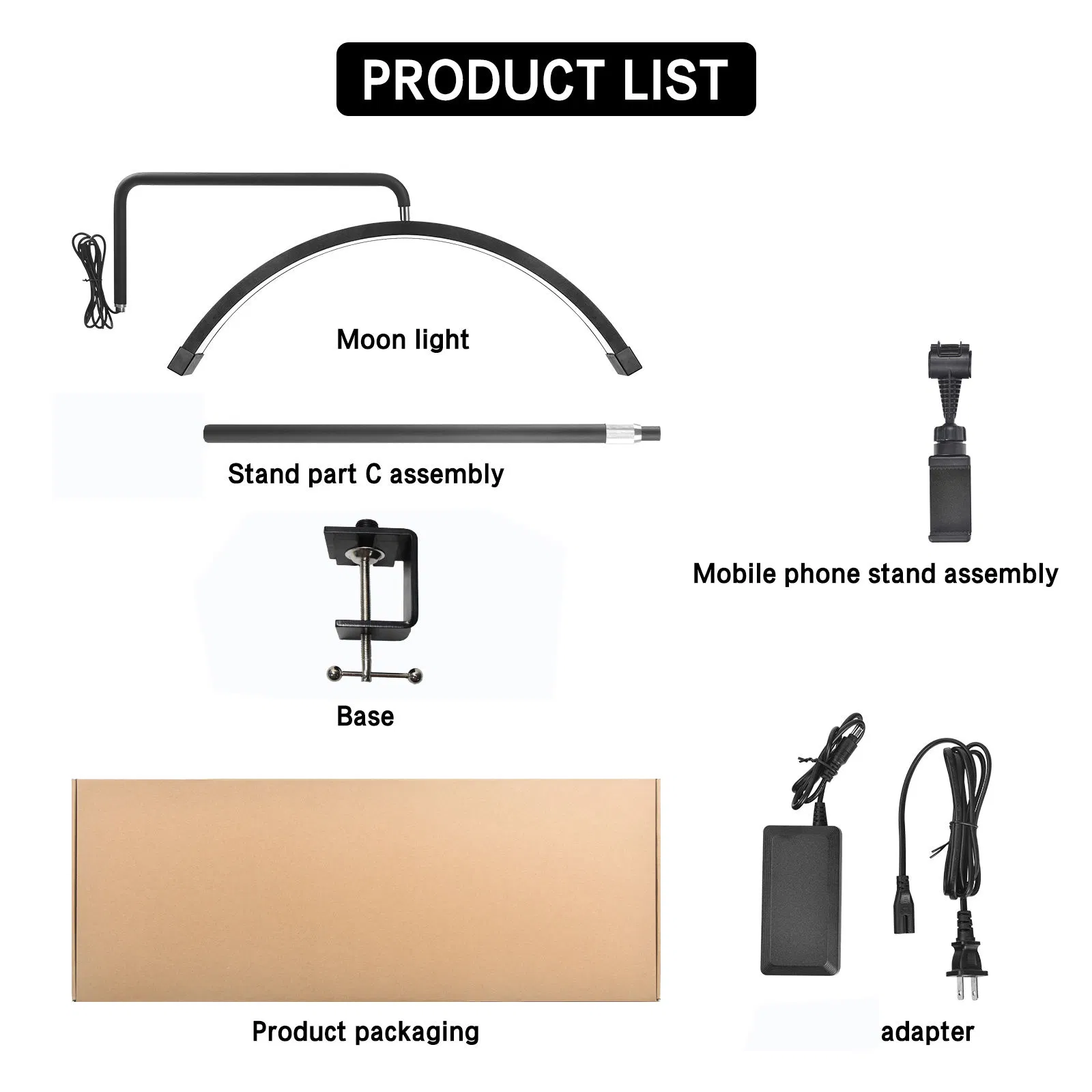 25 Inch Half Moon Table Lamp UV LED Nail Lamp for Nail