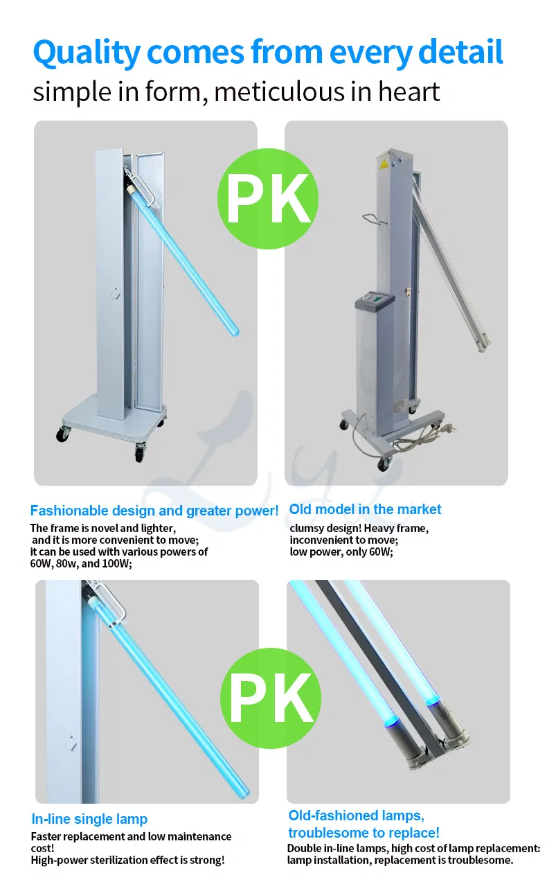 Medical Grade UV-C Disinfection Lamp with Remote Control for Hospital