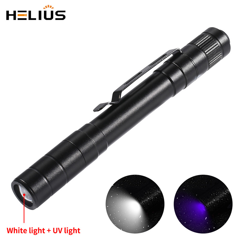 Helius Double Light Source UV Lamp Inspection Banknote Aluminum Alloy Pen Light