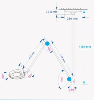Mt Medical LED Magnifier Lamp/UV Lamp for Hospital