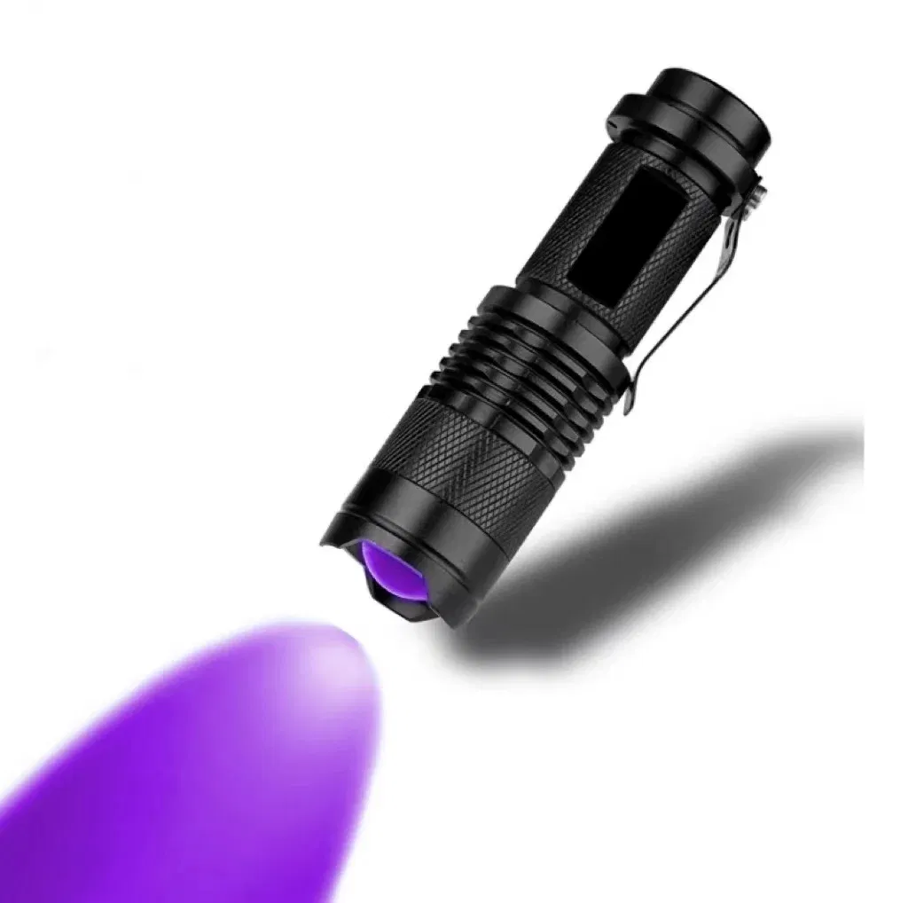 UV Flashlight Mini LED Torch 395nm Blacklight Wavelength Violet Light