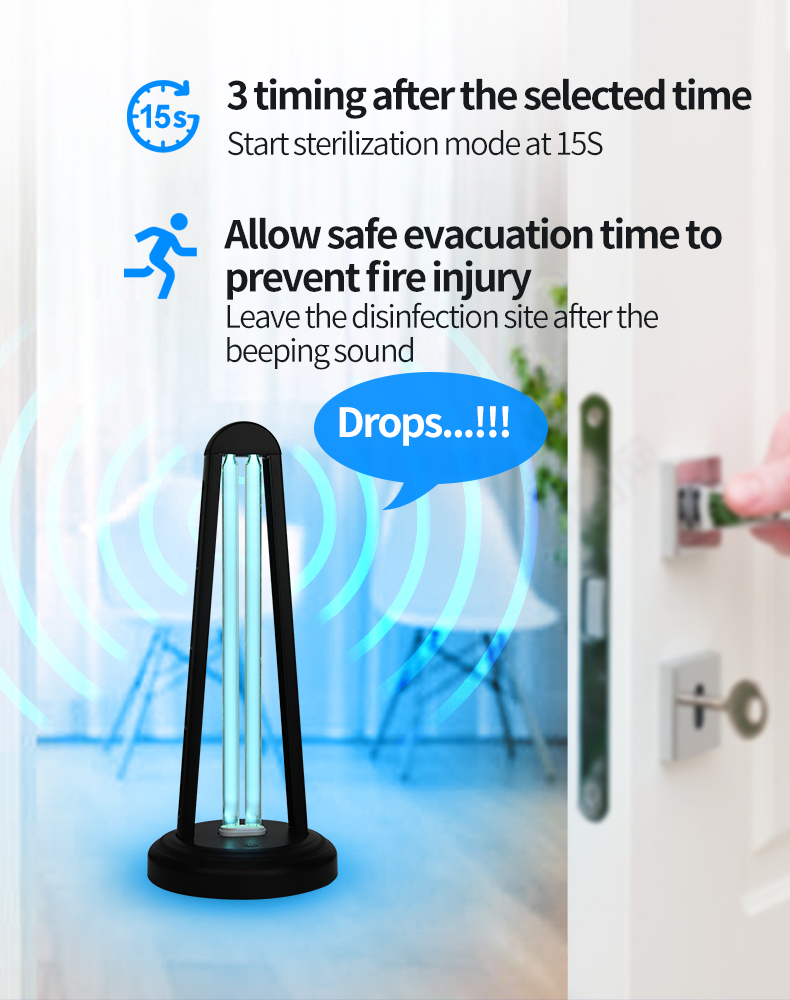 UV-C Disinfection Lamp 55m² Coverage - Rapid Sterilization for Home &amp; Office