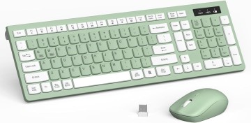 Full size 104 key silent wireless keyboard and mouse set