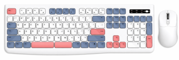 Ergonomic split wireless keyboard mouse combo set