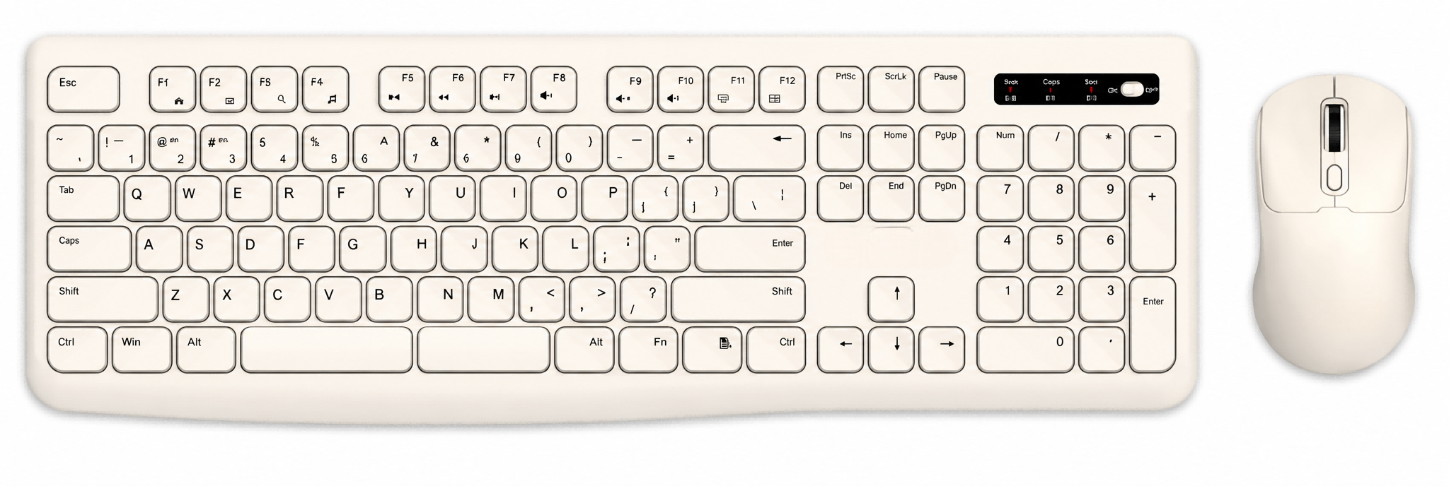 Ergonomic keyboard and mouse set alternate view