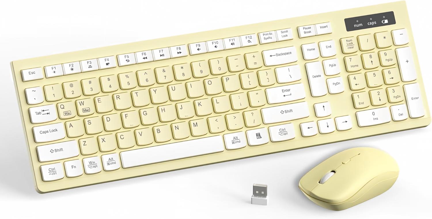 Silent wireless keyboard mouse combo alternate view
