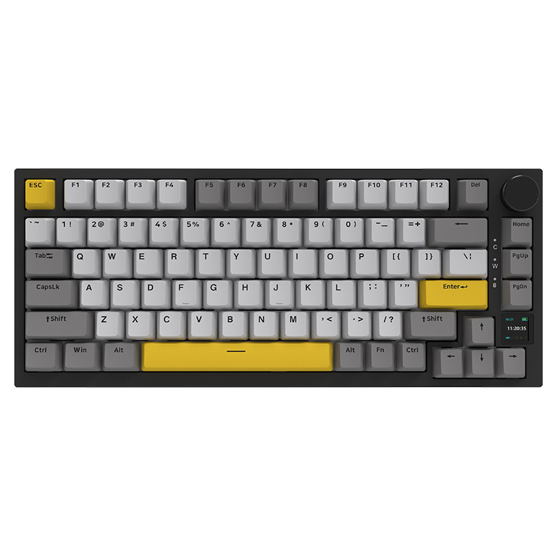 75% gasket mount keyboard with metal knob