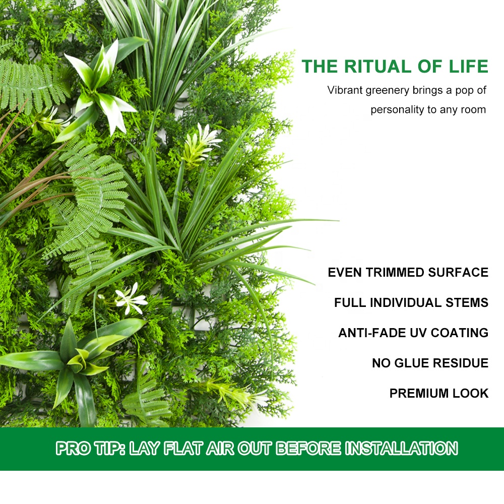 Best Uv Greenery Backdrop Wall Faux Eucalyptus Hedge Green Wall Decor Landscaping Artificial Boxwood Hedge wall of plants Supplier, Suppliers