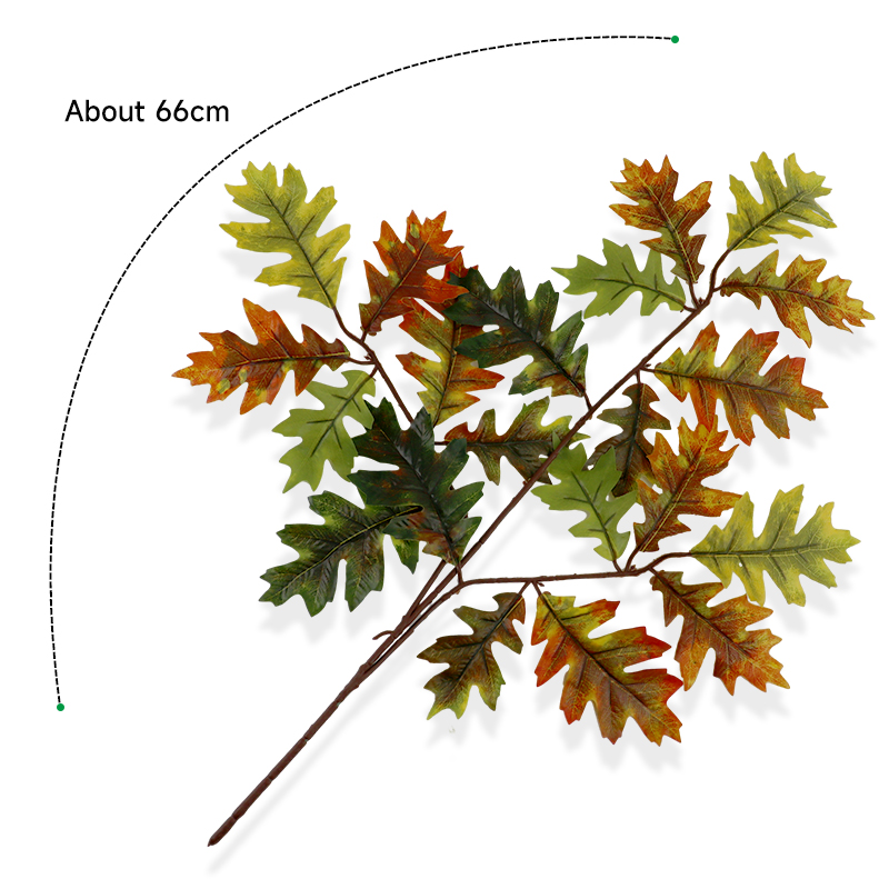 Best 12pcs Artificial Oak Tree Leaves Branch For Plant Wall Background Wedding Factory, Factories