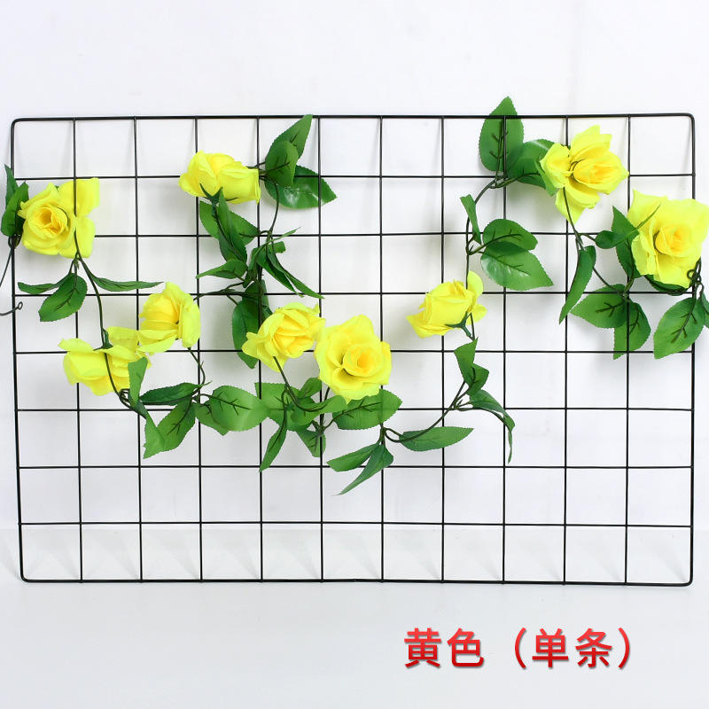 DYGRASS 7.5Ft Artificial rose Flower Garland Fake Silk Rose Flower Vine Leaves Greenery Garland Artificial hanging plant Suppliers, Factories