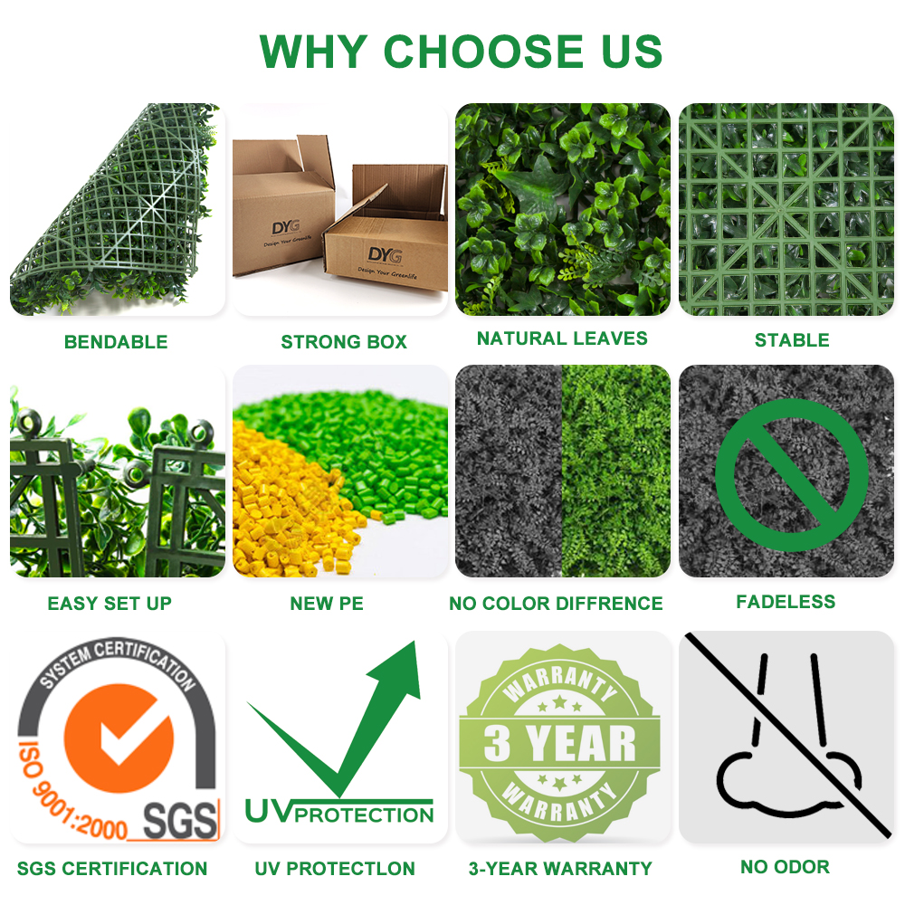 OEM Outdoor Indoor Decoration Grass Wall Decorative Artificial Hedge Fence Landscape Artificial Plants Wall Vertical Green Wall Manufacturer, Factory