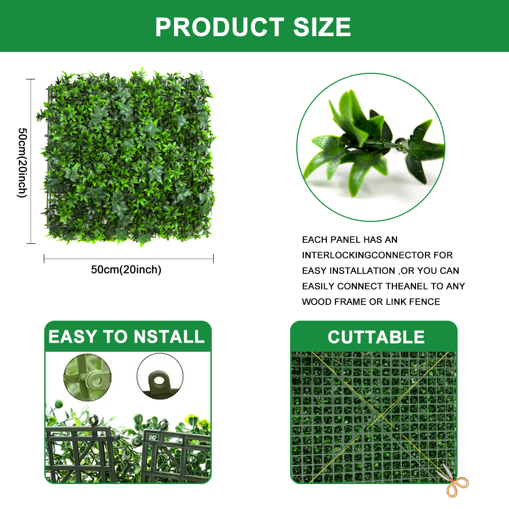 Wholesale Artificial Plant Wall Vertical Garden Plastic Plant Hedge Wall Boxwood Hedge Panel for Home Decoration Manufacturers, Factory