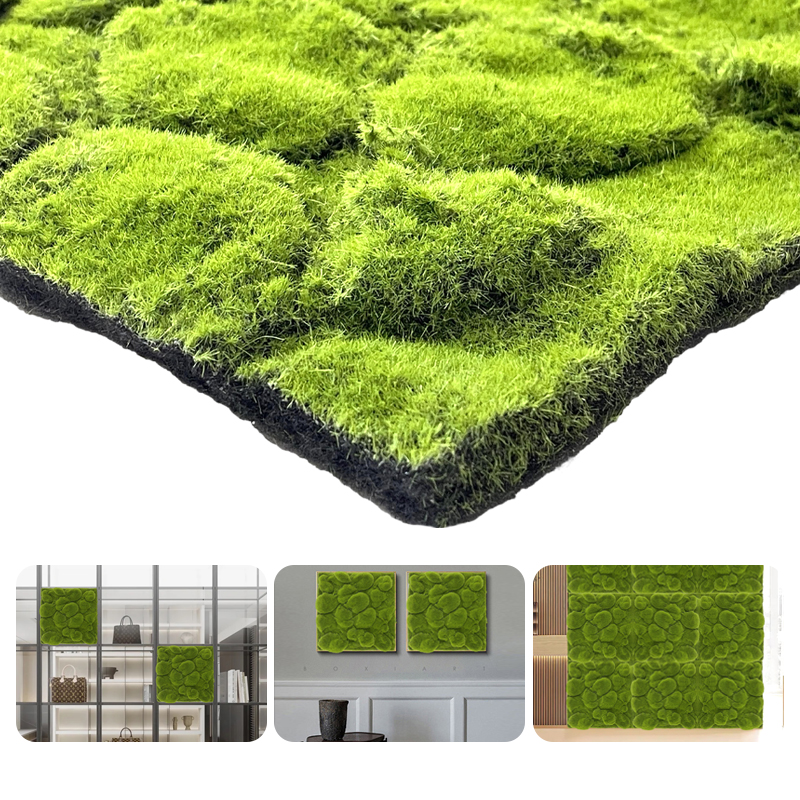 wholesale fake moss wall art sphagnum plant Preserved artificial moss wall panel green moss for home daily decoration
