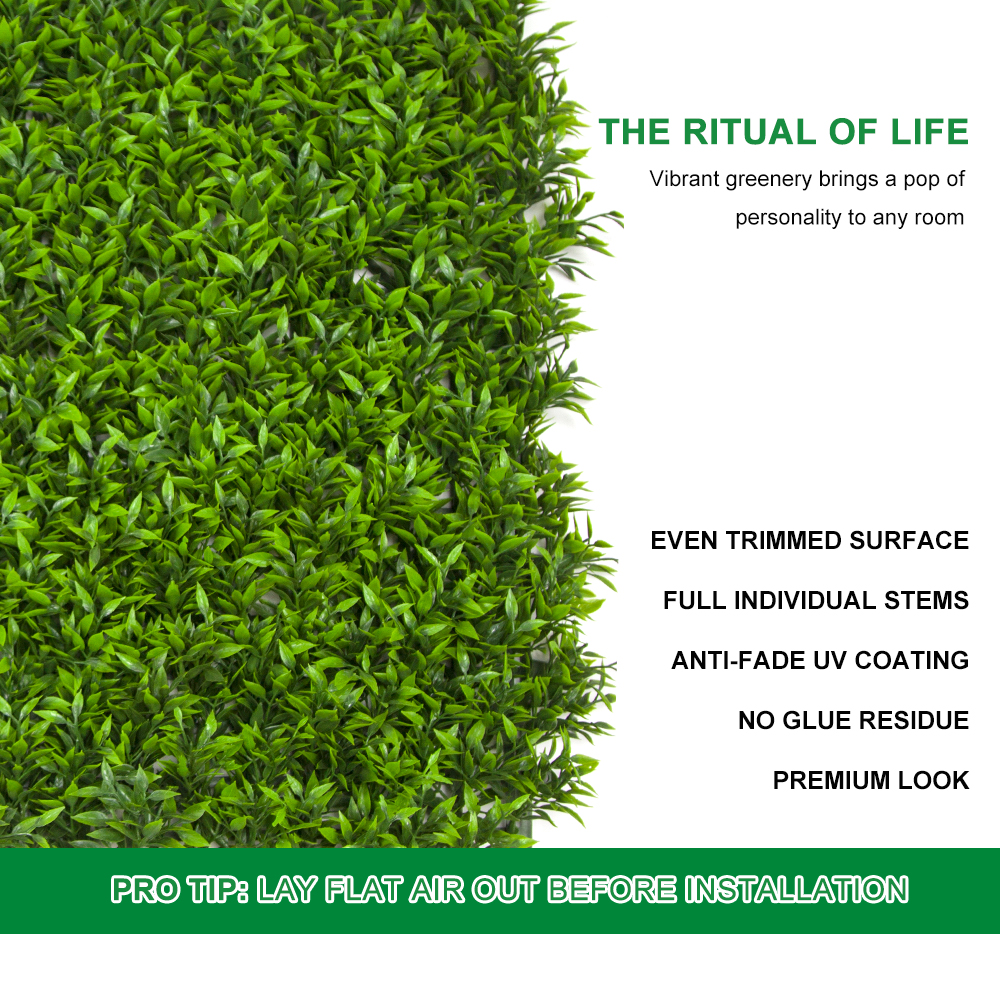 Best Faux Boxwood Hedge Green Grass Panels Anti-UV Outdoor Indoor Decoration Artificial Plant Grass Wall Manufacturers, Factories