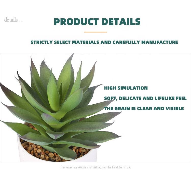 High-Quality 6.7'' Height Potted Textured Artificial Succulents Bonsai Faux Cactus Aloe Premium Synthetic Succulents Plant With Pot Manufacturers, Suppliers