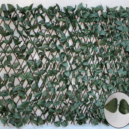 OEM Artificial Ivy expandable willow trellis hedge artificial retractable plastic leaves fence Manufacturer, Factory