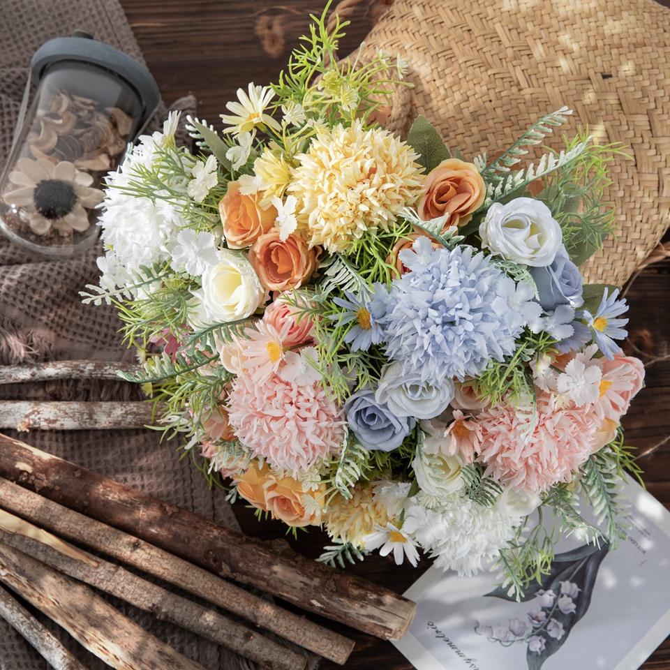 High-Quality Wedding Tabletop Home Decor Artificial Bouquet Artificial Rose Artificial Silk Flower Manufacturers, Suppliers
