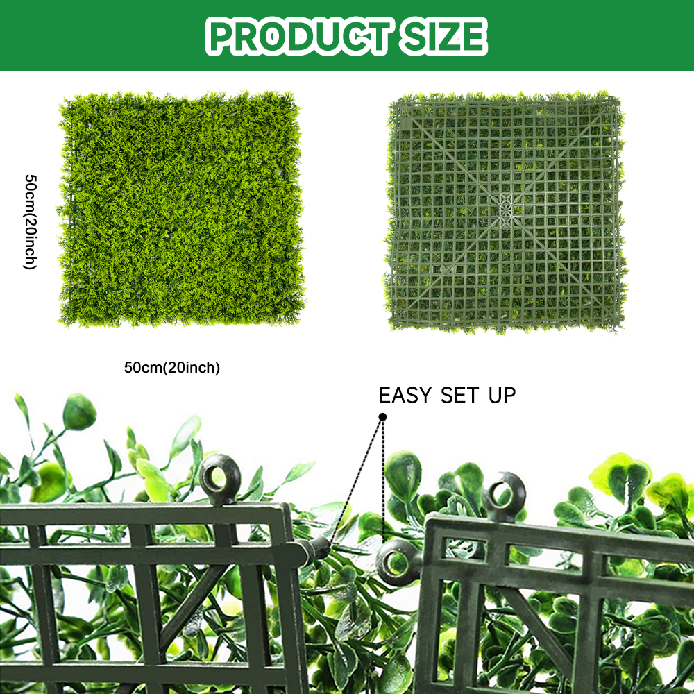 ODM WHDY Customized artificial green wall panel boxwood foliage 50*50cm DIY for indoor outdoor decoration Supplier, Factory