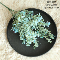 OEM Artificial Four Leaf Clover Bushes Faux Plastic Greenery Plant Artificial Flowers for Decoration Manufacturer, Factory