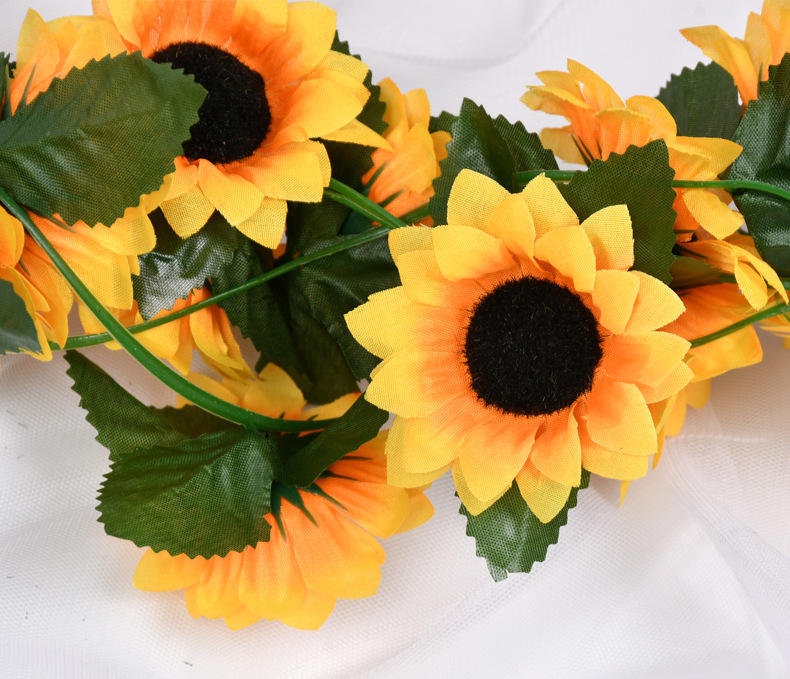 Best Artificial Sun Flower 90 inches Home Garden Office Hanging Flowers Garland Realistic Vine for Home Wedding Garden Decoration Manufacturer, Suppliers