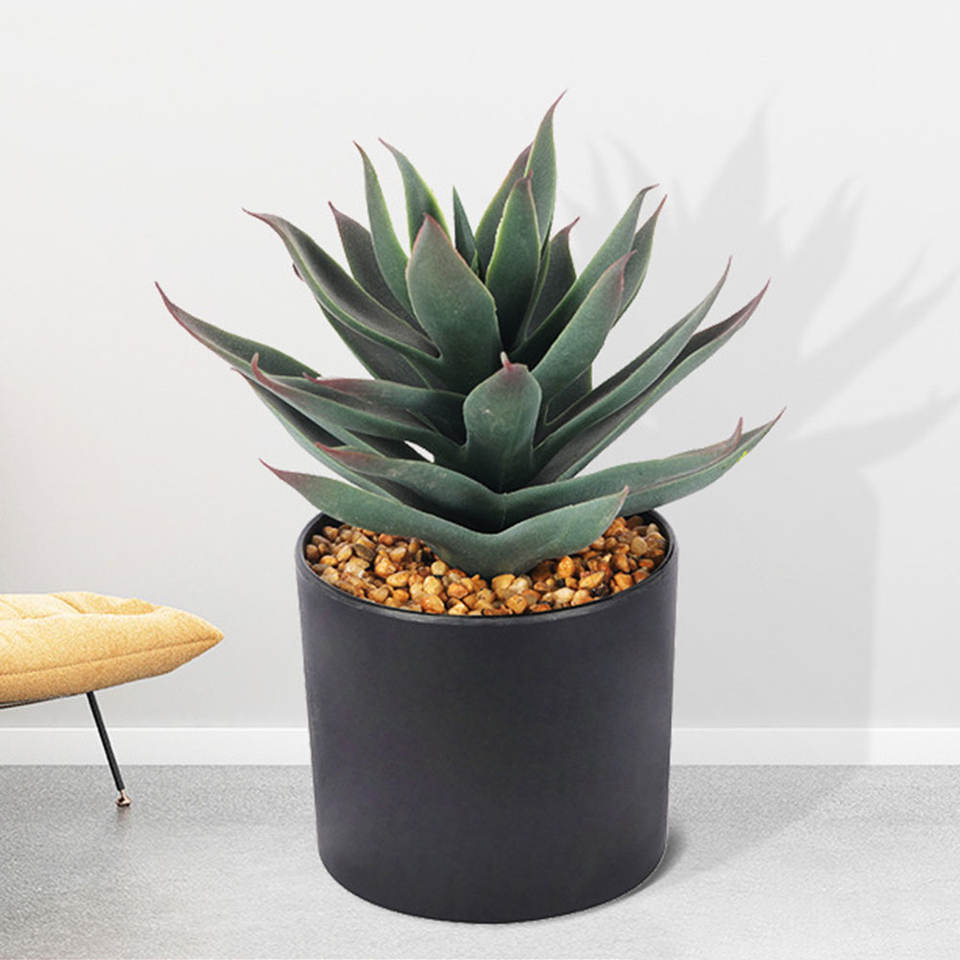 High-Quality 6.7'' Height Potted Textured Artificial Succulents Bonsai Faux Cactus Aloe Premium Synthetic Succulents Plant With Pot Manufacturers, Suppliers