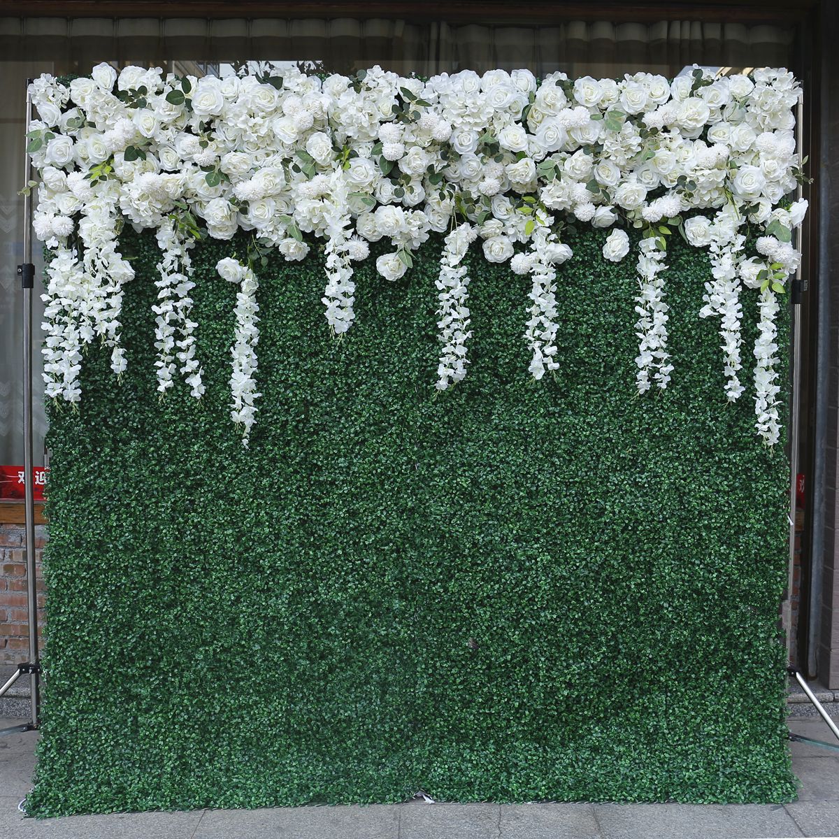 Wholesale Custom 5D 3D White Rose Hydrangea Roll Up Cloth Flower Wall Wedding Decor Artificial Silk Rose Flower Panel Backdrop Flower Wall Manufacturer, Manufacturers