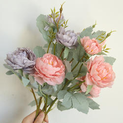 CE Certification Vintage Artificial Peony Silk Flowers Bouquet for Home Wedding Decoration Manufacturers, Factories