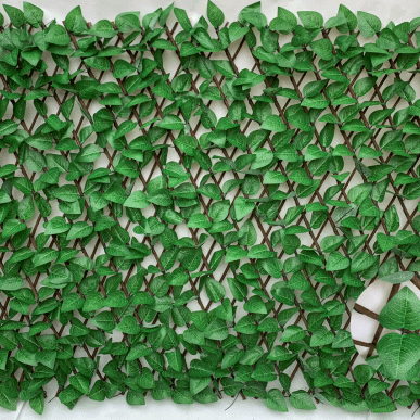 OEM Artificial Ivy expandable willow trellis hedge artificial retractable plastic leaves fence Manufacturer, Factory