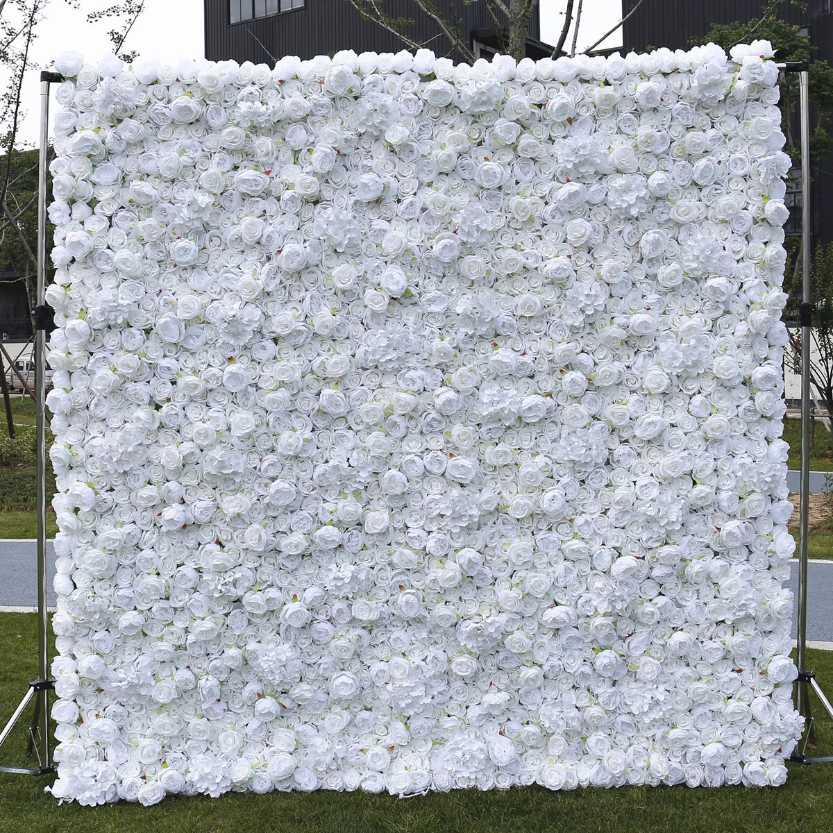 CE Certification 8ft x 8ft Custom 3D 5D Pink White Silk Peony Rose Hydrengea Backdrop Panel Wedding Decoration Artificial Flower Wall Manufacturer, Supplier