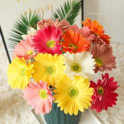 High-Quality Real Touch Artificial PU Gerbera Daisy Flower Bouquet Home Wedding Decoration Table Centerpiece Artificial Flower Manufacturer, Factory