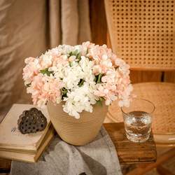 Wholesale Artificial Flowers White Green Hydrangea Silk Flowers Artificial with Stems for Wedding Home Decor